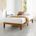 12 in Solid Wood Platform Bed Twin XL - Cherry Mid-Century