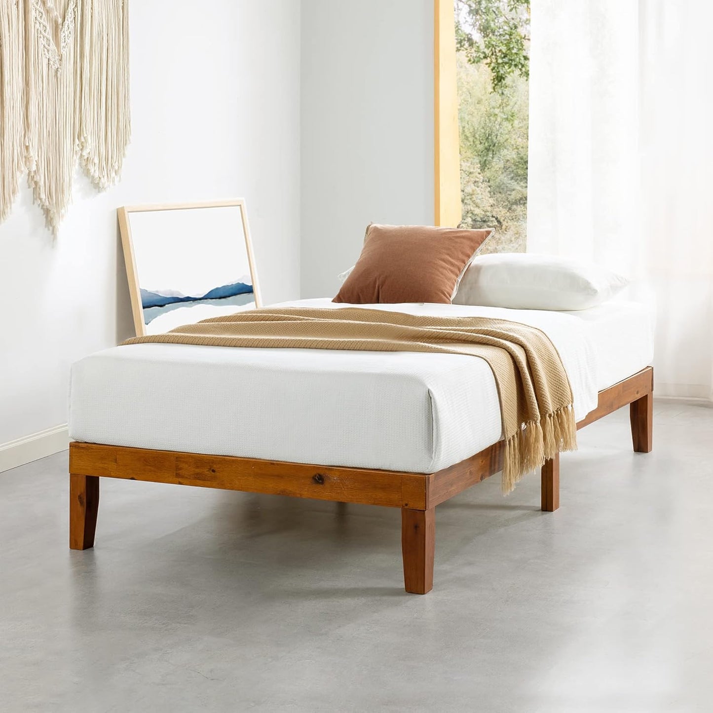 Mellow Naturalista Classic Twin Solid Wood Platform Bed Frame