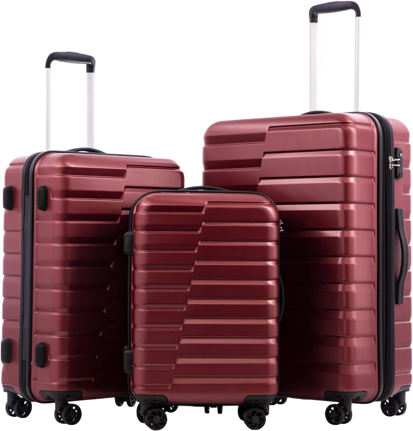 COOLIFE Expandable Suitcase Set with TSA Lock and Spinner Wheels