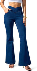 Flare Jeans for Women High Waisted Crossover Bell Bottoms - Stretchy