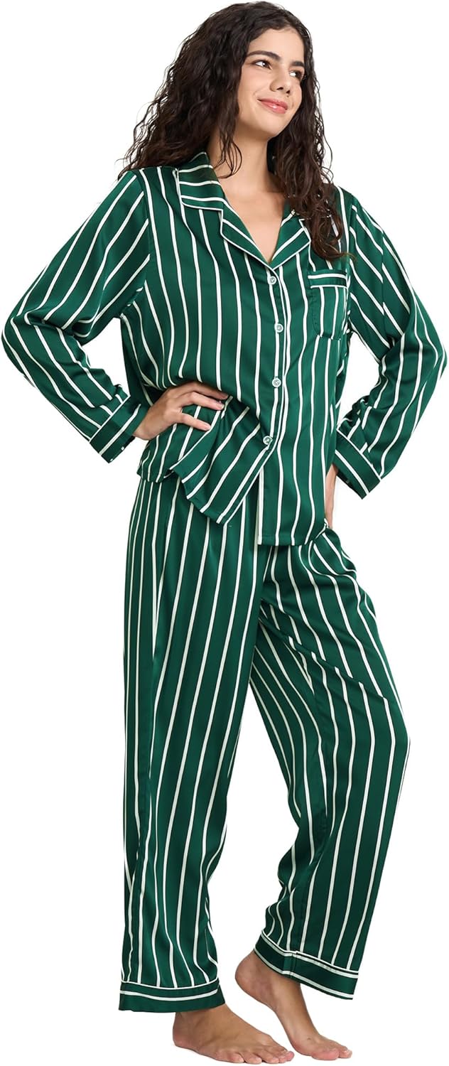 Womens Silk Satin Pajamas Set for Luxurious Sleepwear Comfort