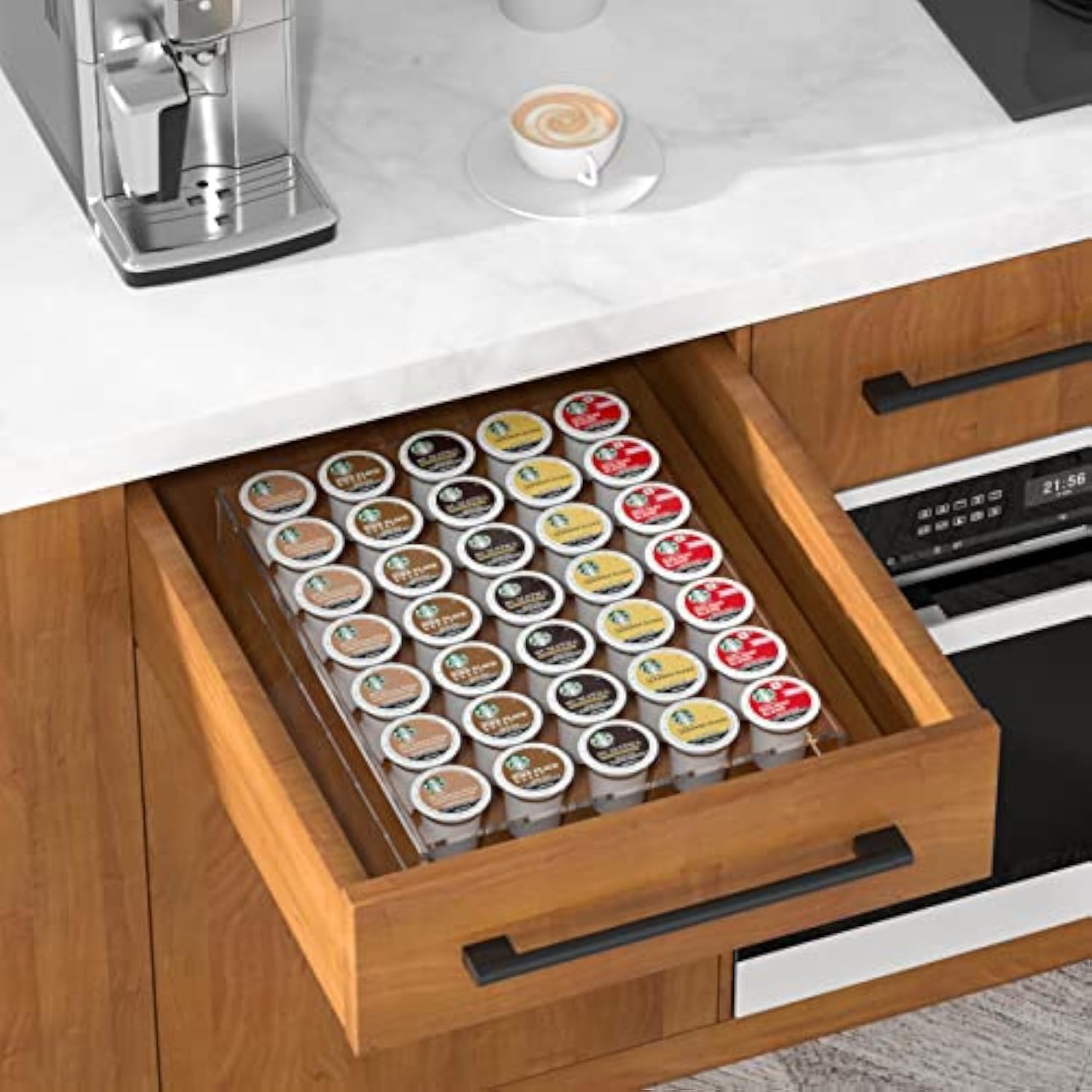 AITEE Acrylic K Cup Drawer Organizer for Coffee Pod Storage