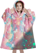 Glow in the Dark Unicorn Blanket Hoodies for Kids 6-13YR - Oversize