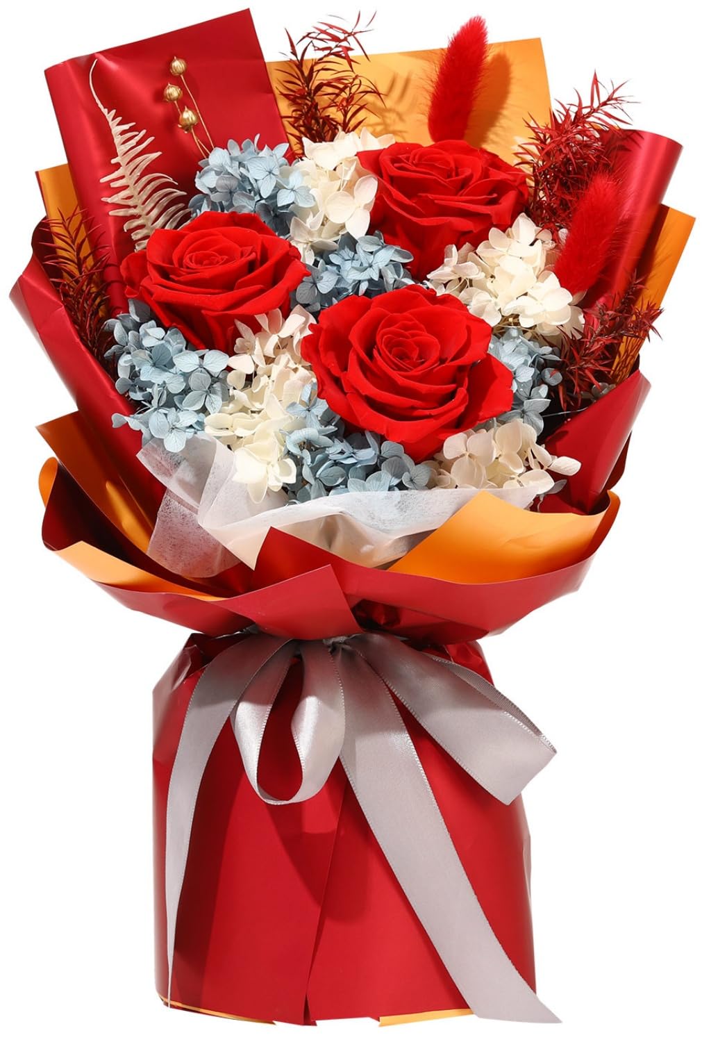 Forever Flowers Delivery - Preserved Red Roses Bouquet Gift