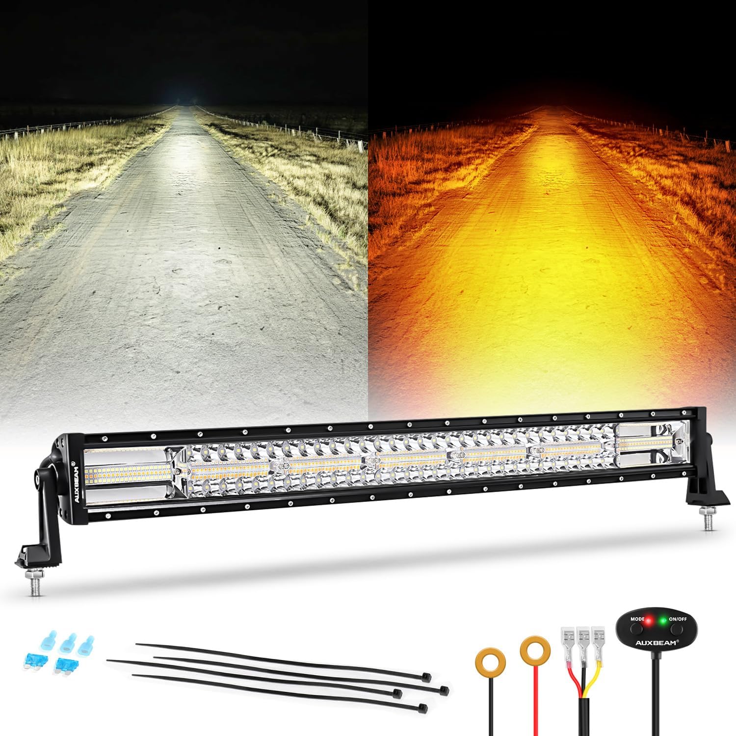 Auxbeam 30 Inch 180W LED Light Bar with 6 Modes for Off-Road