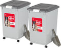 Dog Food Storage Container 50 lbs 2-Pack - Airtight, Wheeled
