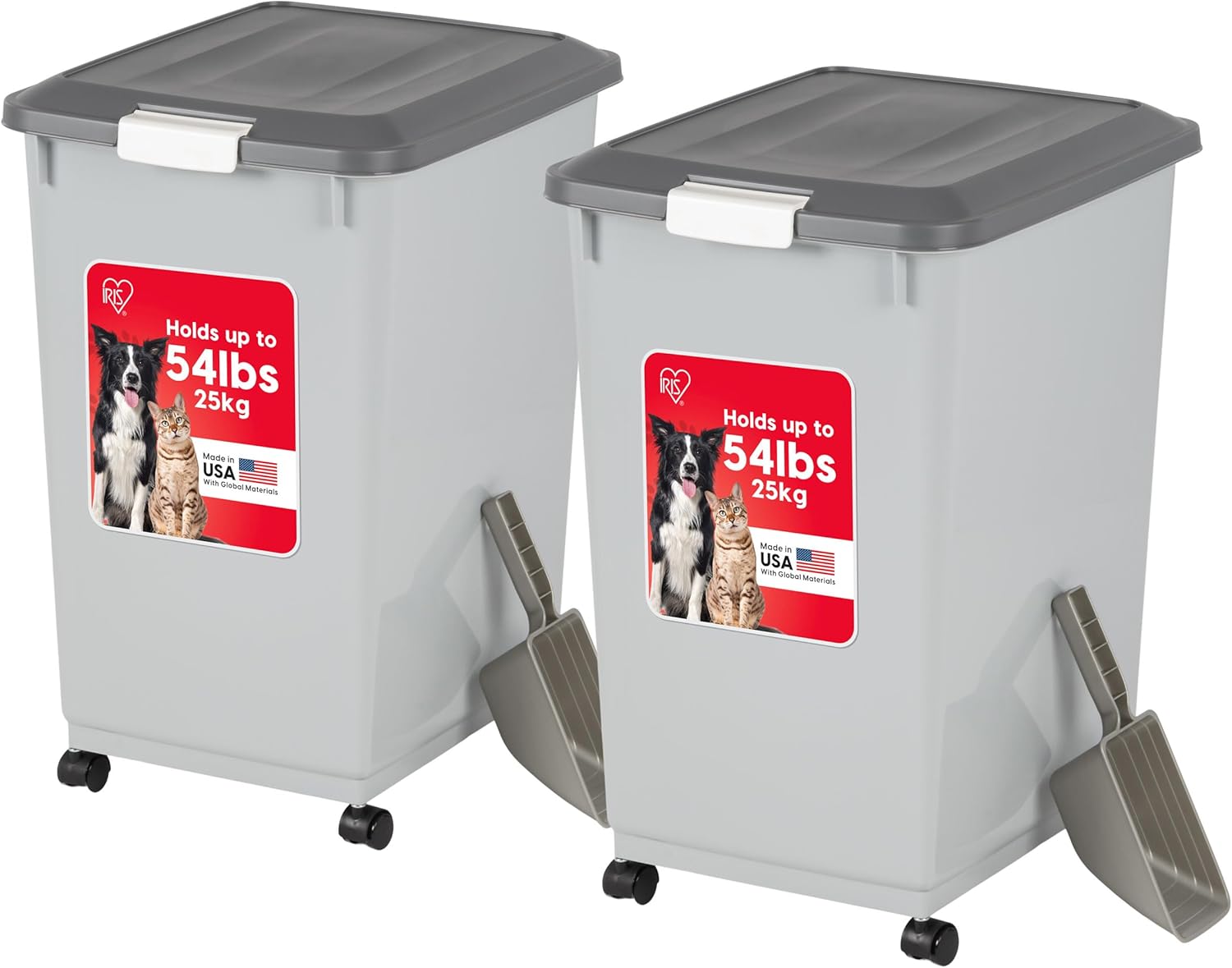 IRIS USA Dog Food Storage Container with Wheels and Airtight Lid