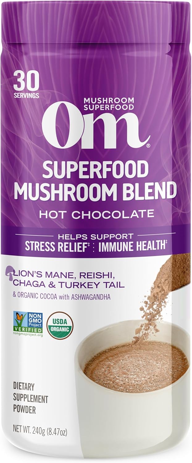 OM MUSHROOM SUPERFOOD Hot Chocolate Blend for Focus & Calm
