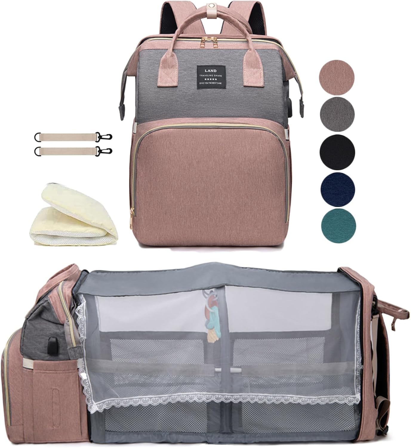 Versatile Diaper Bag Backpack with Changing Station for Moms