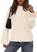 BTFBM Sweaters for Women 2025 Casual Crewneck Loose Ribbed Knit