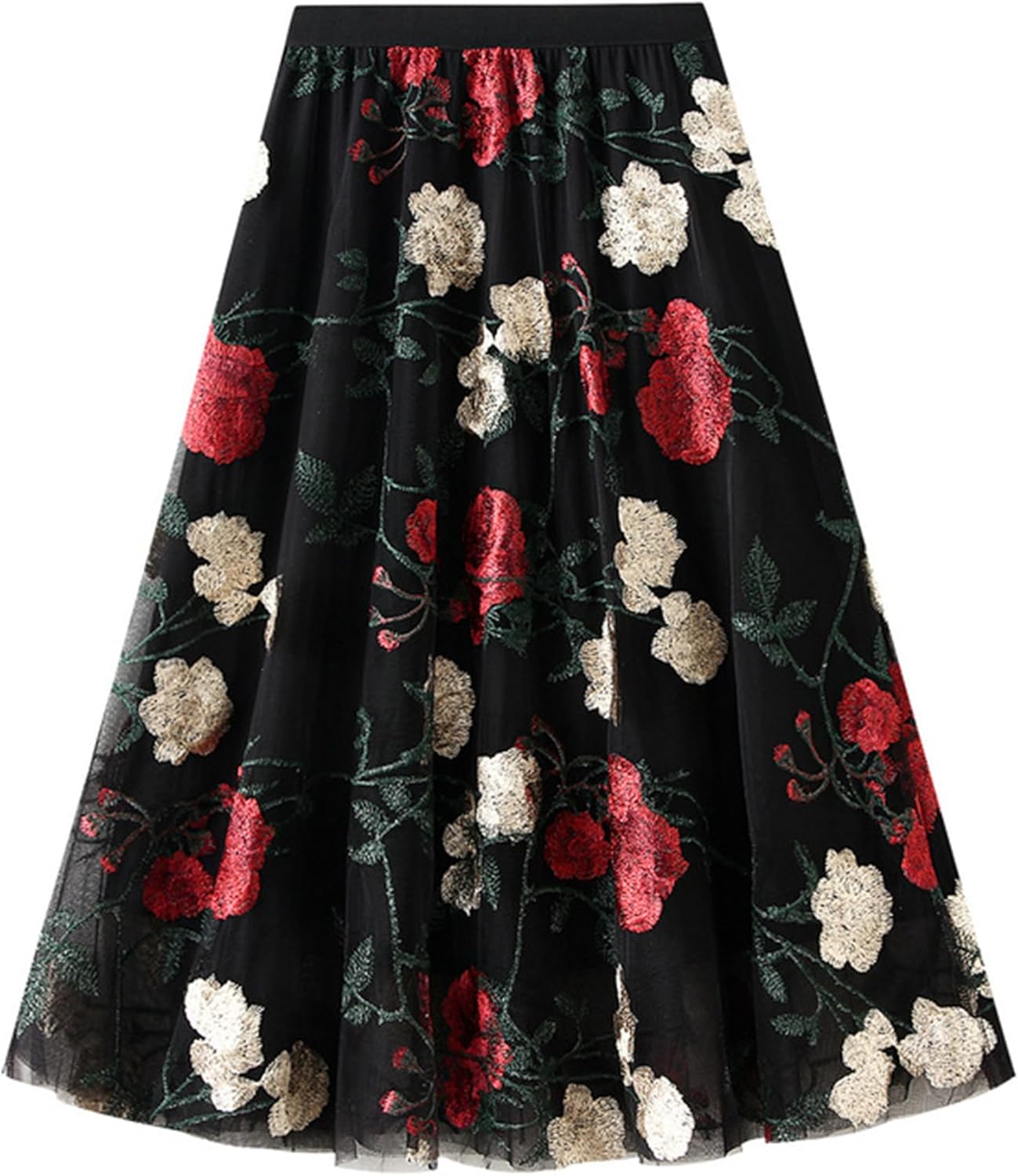 Dirholl Women's A-Line Fairy Patterned Tulle Midi Skirt Review