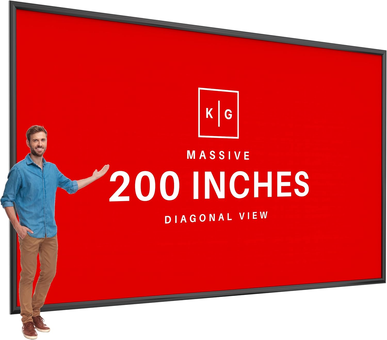 KHOMO GEAR Fixed Frame Projector Screen - 200 inch 4K HDR