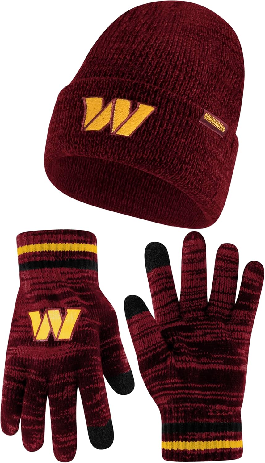 Ultra Game NFL Official Super Soft Knit Beanie and Gloves Set