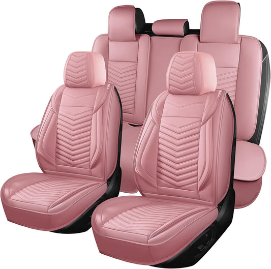 Car Seat Covers Full Set, Breathable Waterproof Leather Cushion