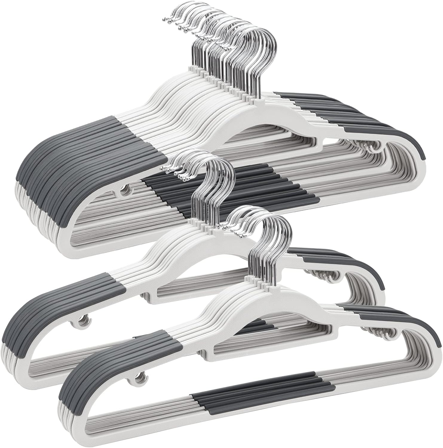 ELONG HOME Plastic Hangers - Non Slip Slim Coat Hangers 50 Pack