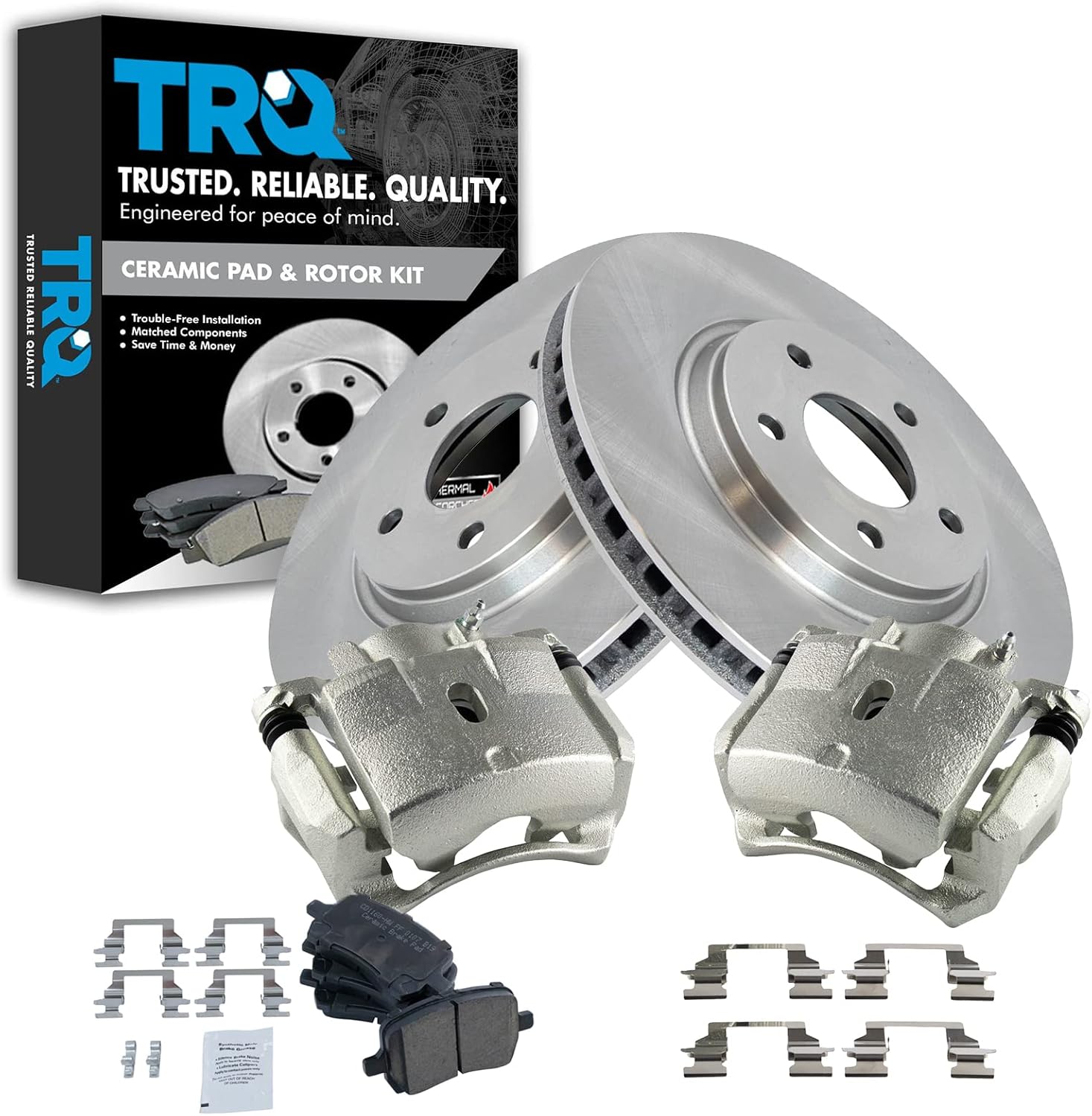 TRQ Front Brake Pad & Rotor Kit for Chevrolet HHR & Malibu