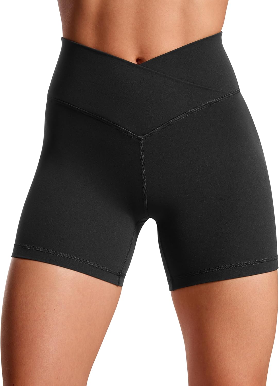 CRZ YOGA Butterluxe Crossover Biker Shorts - High Waisted Softness