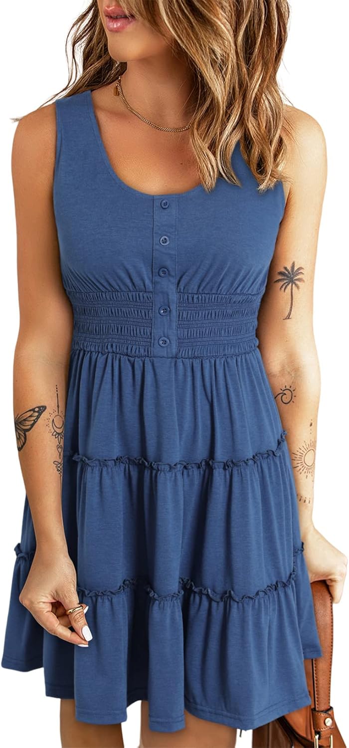Dokotoo Womens Summer Dresses 2025 Casual Swing Mini Dress