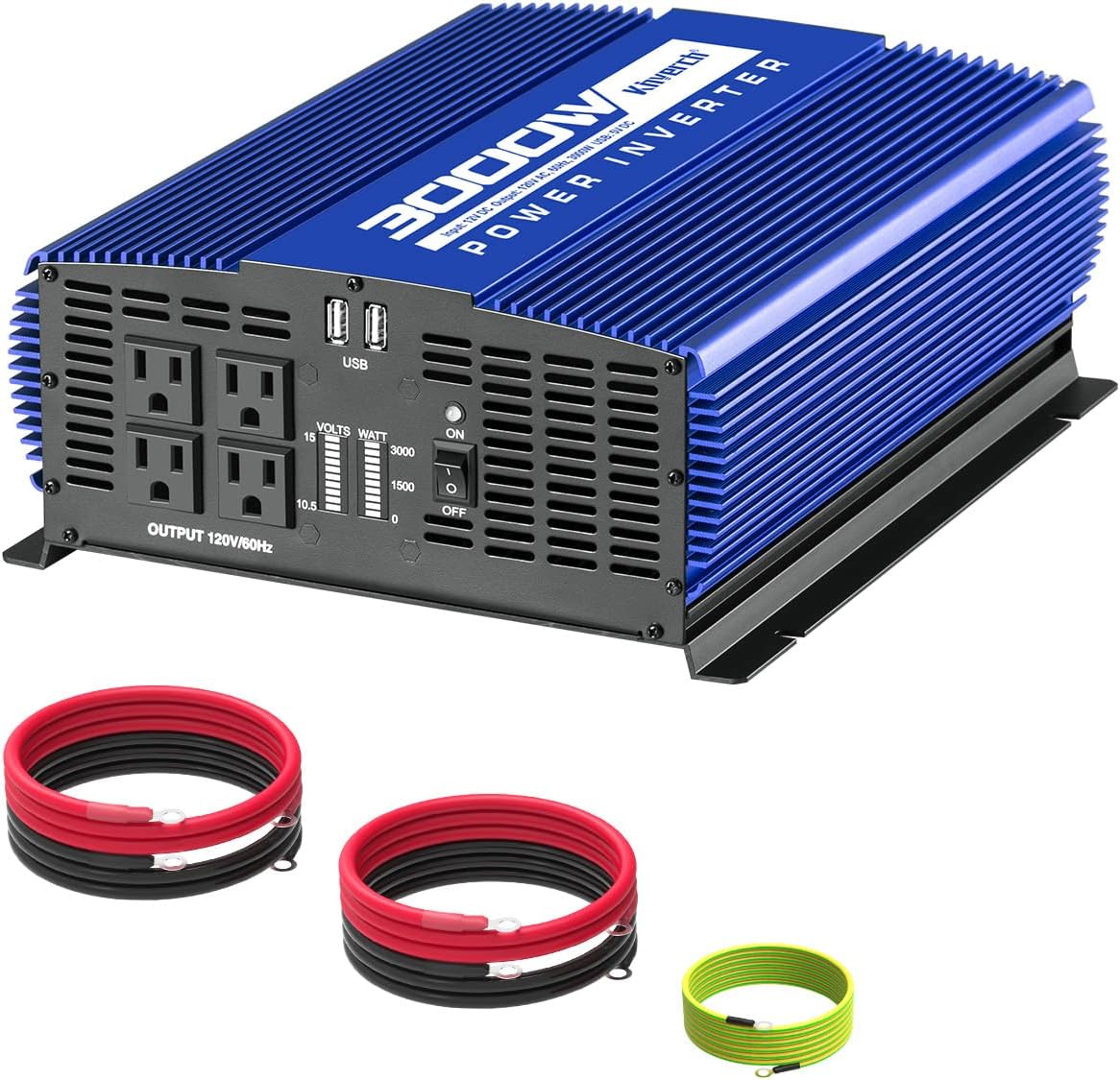 3000W Power Inverter for Car, Home, RV, and Boat Use