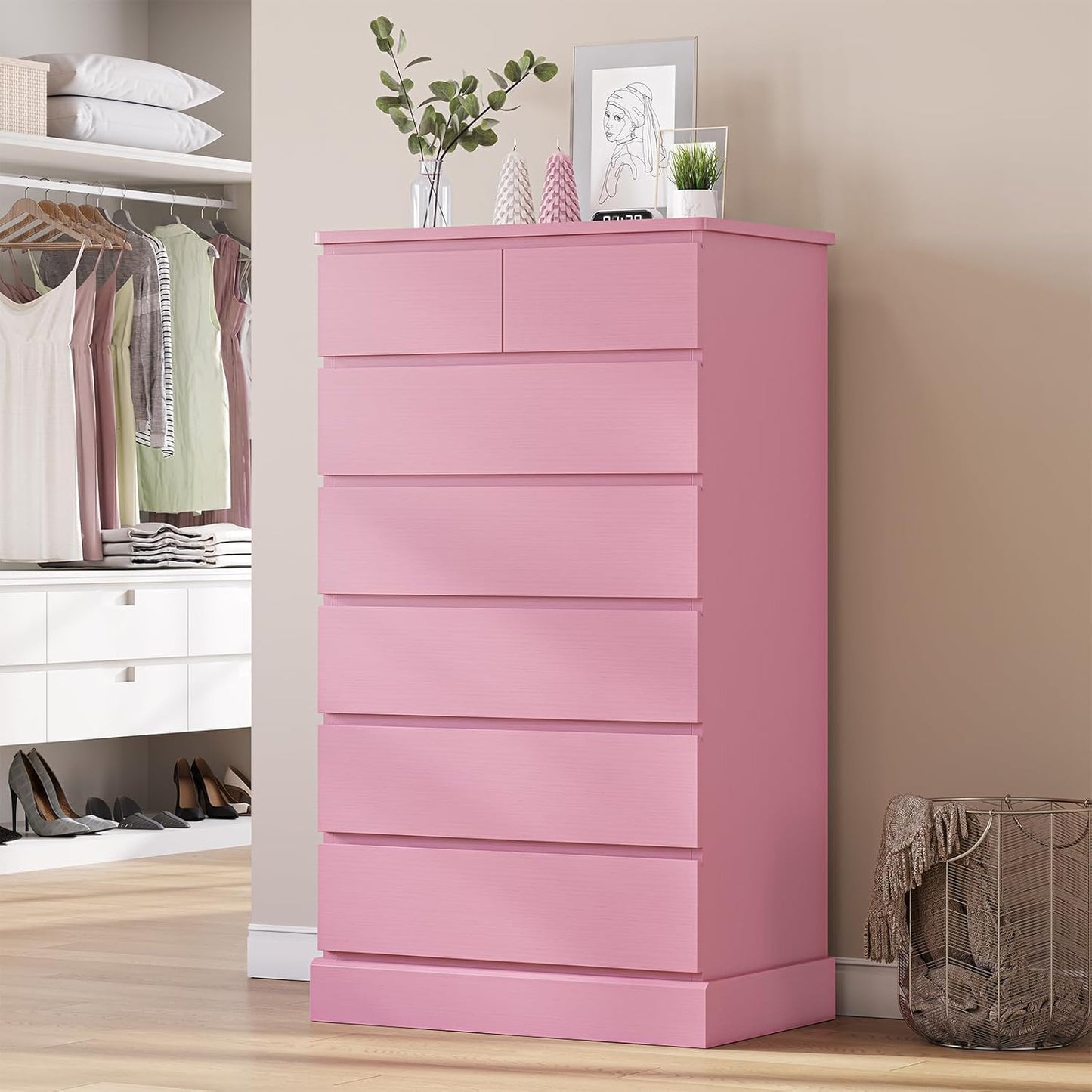 DICTAC Tall Dresser with 7 Drawers for Stylish Storage Solutions