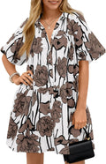 Wenrine Women's Summer Button Down Shirt Dress for Beach