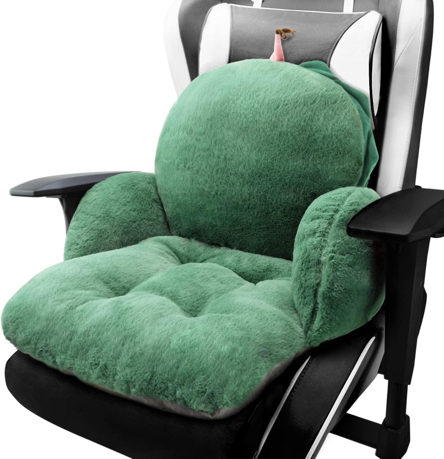 Soft Kawaii Cushion for Comfy Seating - 17x16.5, Green