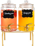 Elegant 1 Gallon Drink Dispensers for Parties, 2 Pack Set