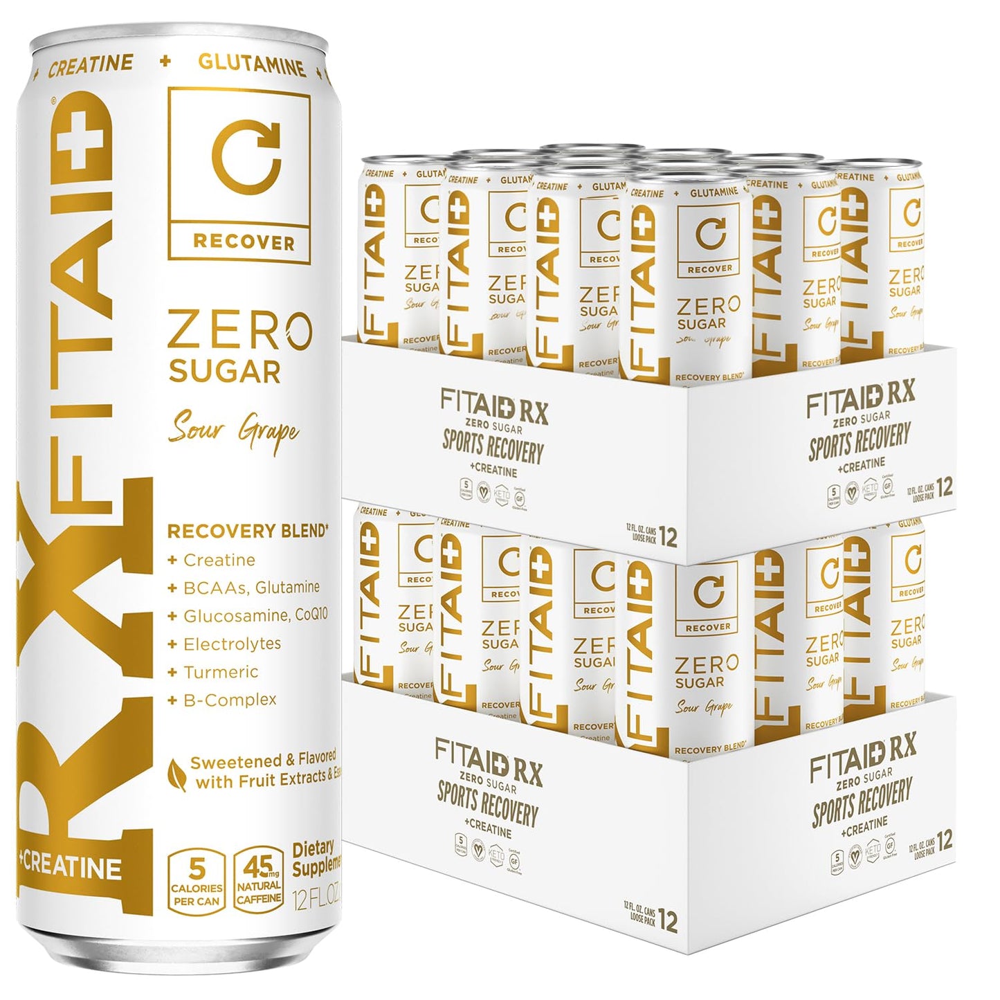FITAID RX Zero Creatine Monohydrate Keto-Friendly Recovery Drink