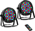 36LEDs RGB Par Lights 2 Pack - Versatile Stage Uplights