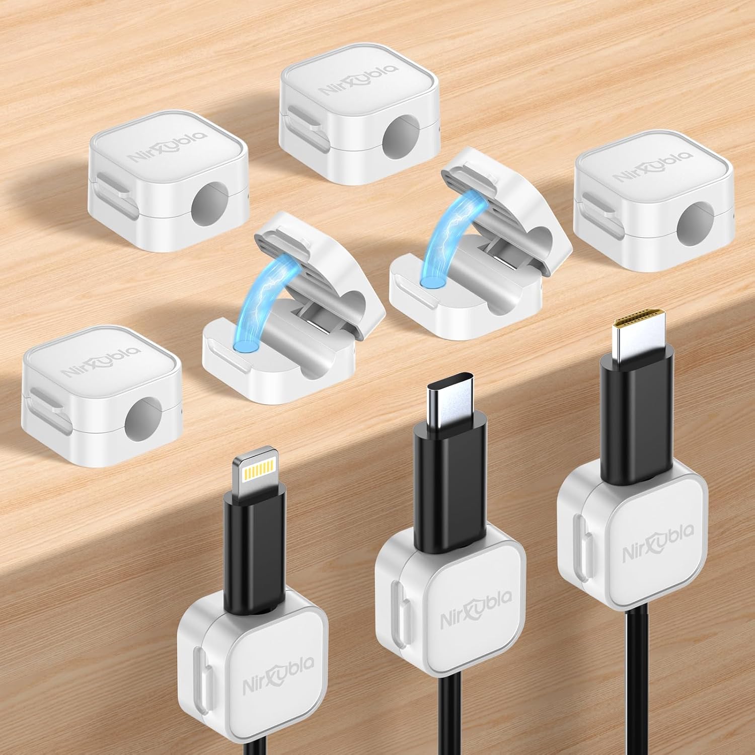 Stronghold Cable Clips: Easy Adjust, Enhanced Adhesive, 9 Pack