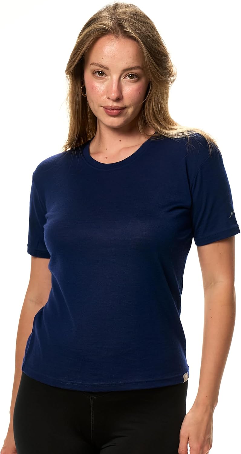 Merino Wool Base Layer Women Short Sleeve Tee for Comfort
