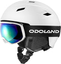 Odoland Ski Helmet and Goggles Set - Shockproof Snow Helmet Set