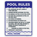 Pool Rules Sign 24x30 in - Reflective Aluminum, Fade Resistant