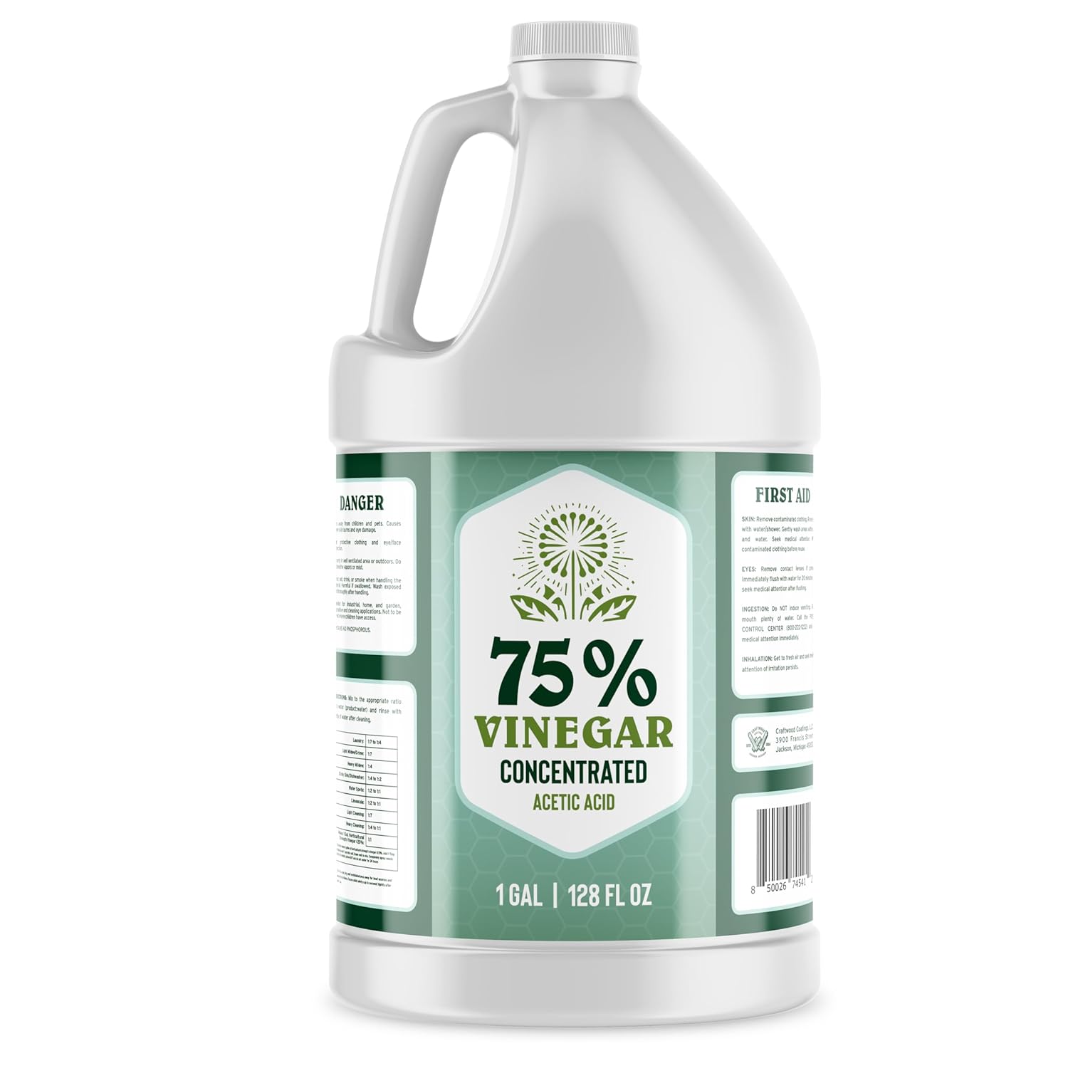 75% Vinegar - Natural Multipurpose Cleaning Solution for Lawn Care