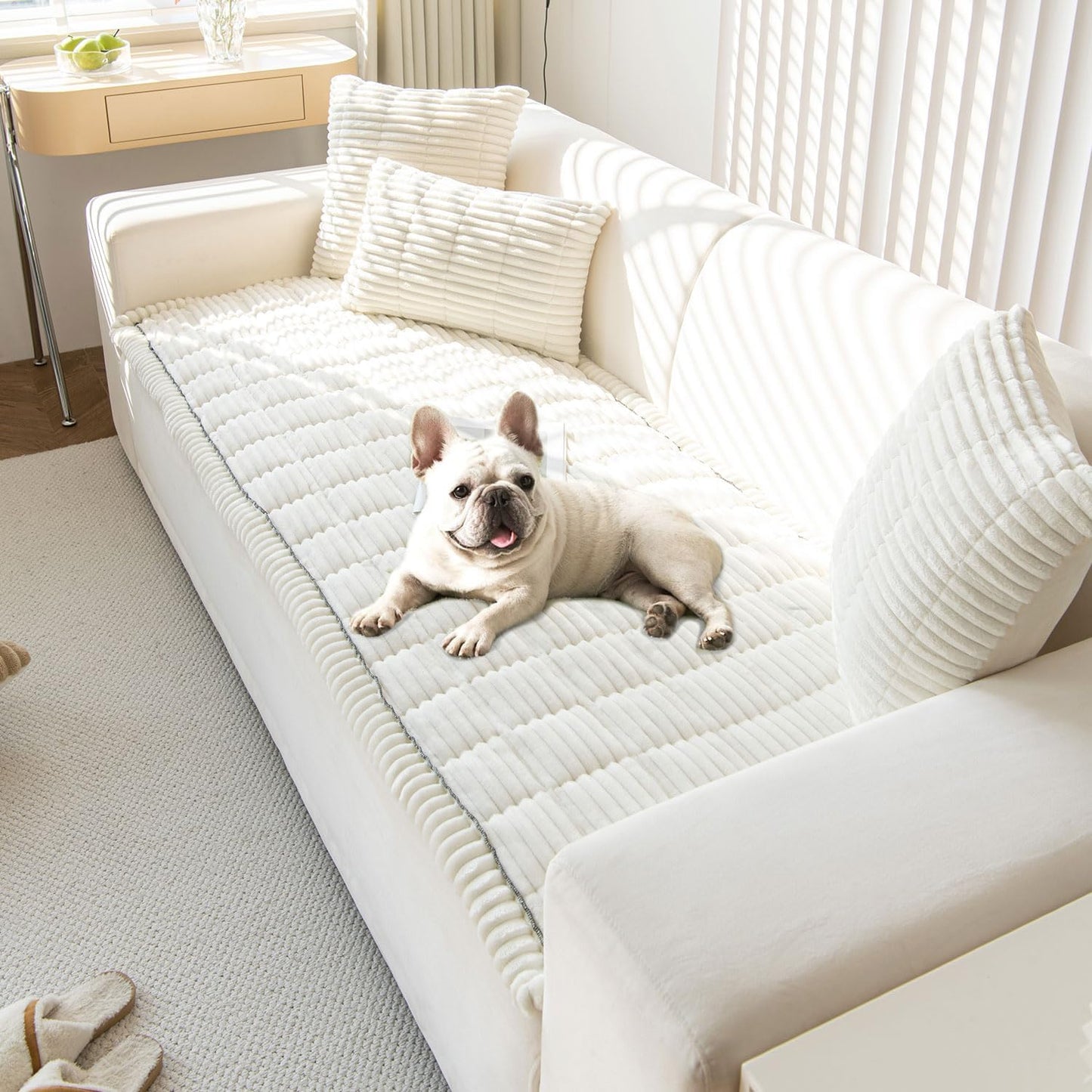 OTOB Sofa Covers for 3 Cushion Couch - Plush Pet Friendly Protector