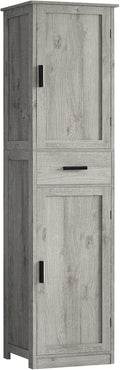 67 in Tall Storage Cabinet with 4 Shelves and 2 Doors - Narrow Gray