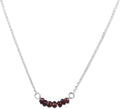 Birthstone Bar Necklace for Women - Garnet Sterling Silver Layering