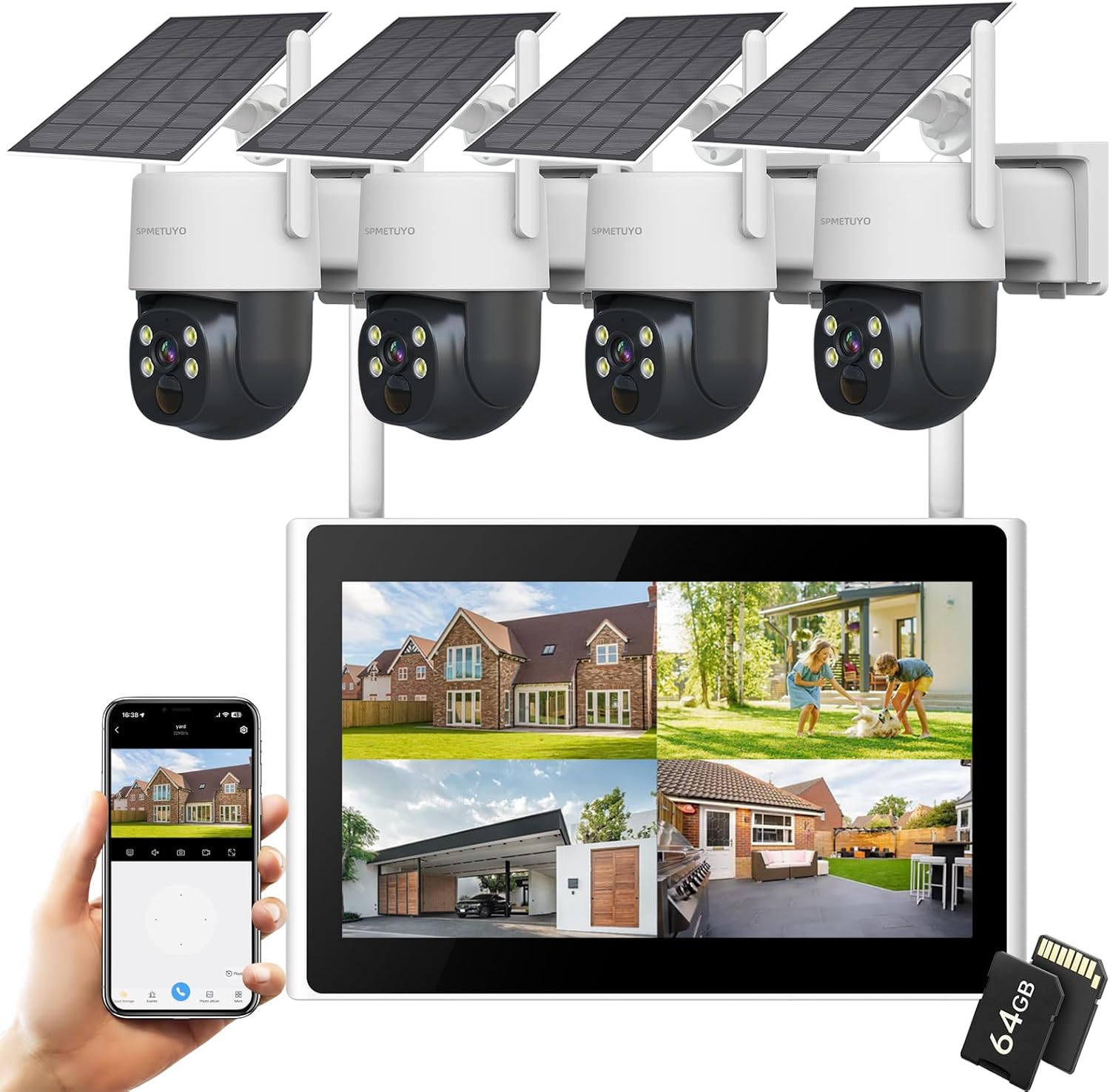 Color Night Vision Solar Security Cam Kit
