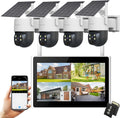 Solar Wireless Security Cameras System with 10in Monitor for Home