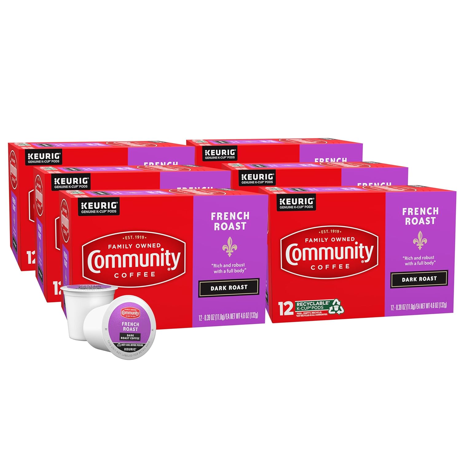 Community Coffee French Roast Pods for Bold, Intense Flavor