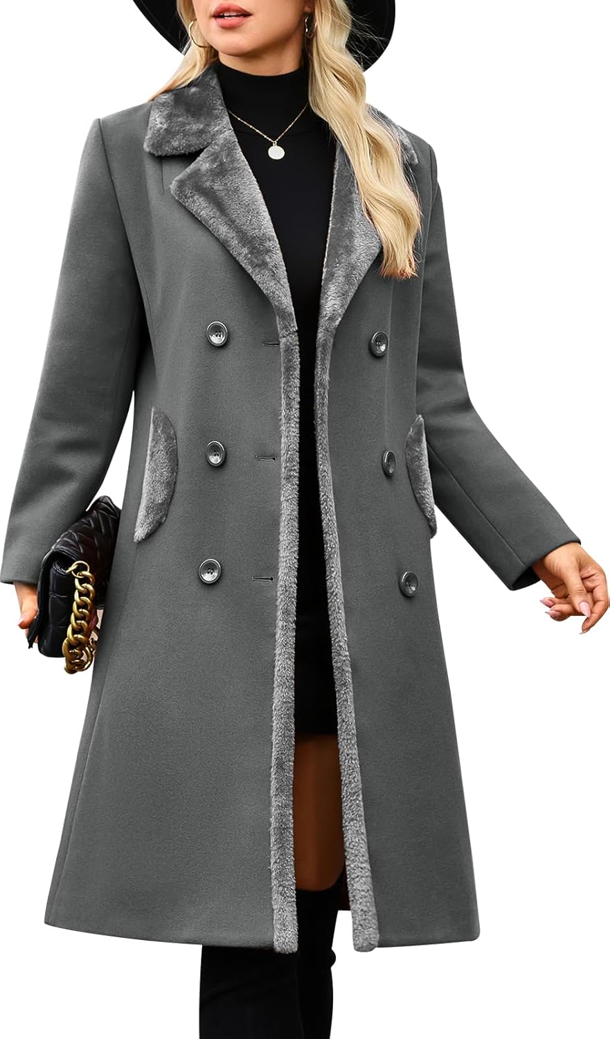 Women's Winter Coats Warm Double Breasted Pea Coat for Style
