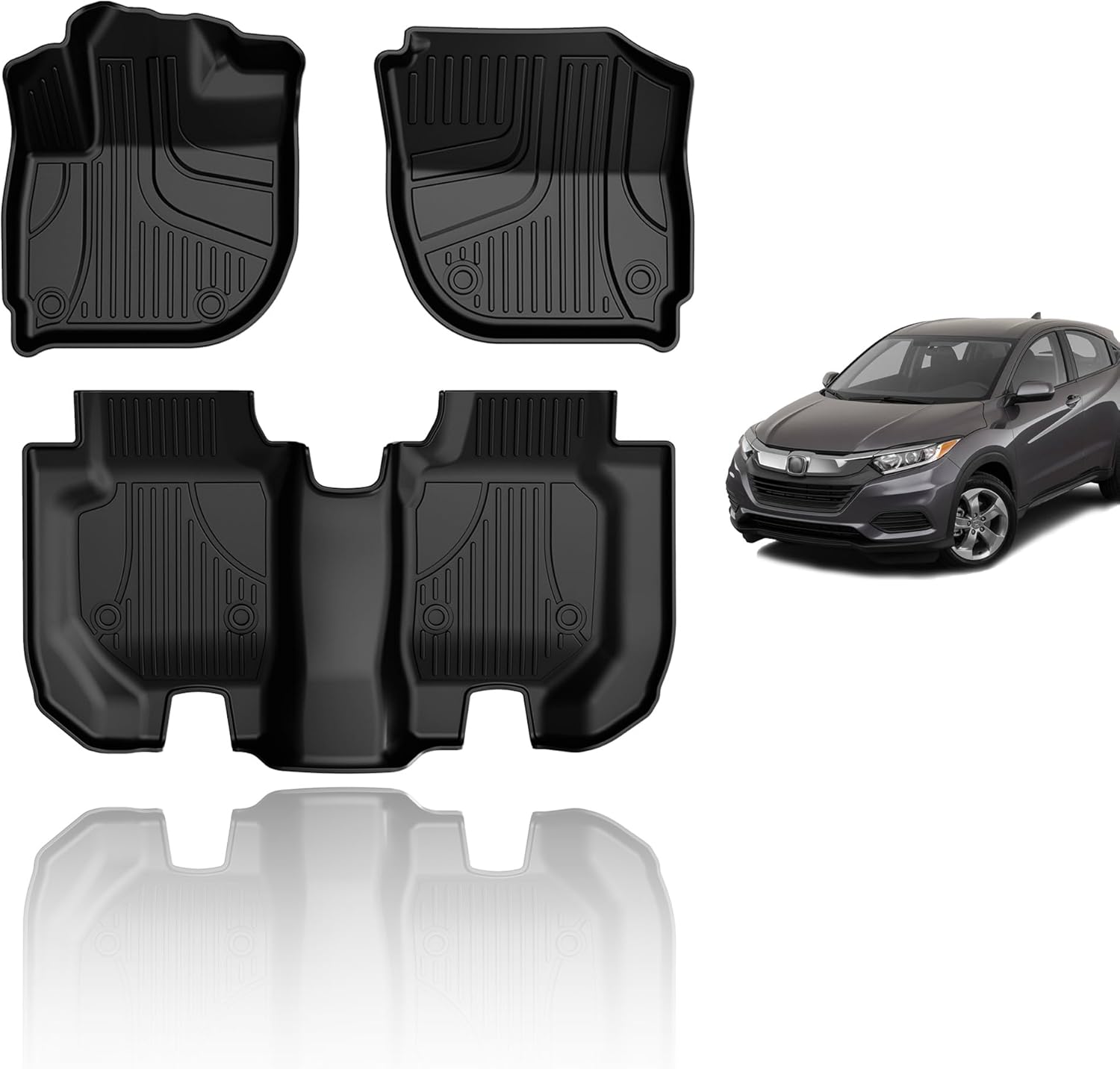All Weather Floor Mats for 2016-2022 HR-V - Anti-Skid Rubber
