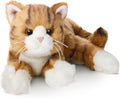 15-Inch Tabby Cat Plush Toy - Realistic Orange Stuffed Cat