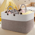 OIAHOMY 95L Large Blanket Basket - Foldable Cotton Rope Storage