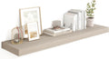 Floating Shelves 48 in Grey Rustic Wood Shelf - Deep 10 in Display