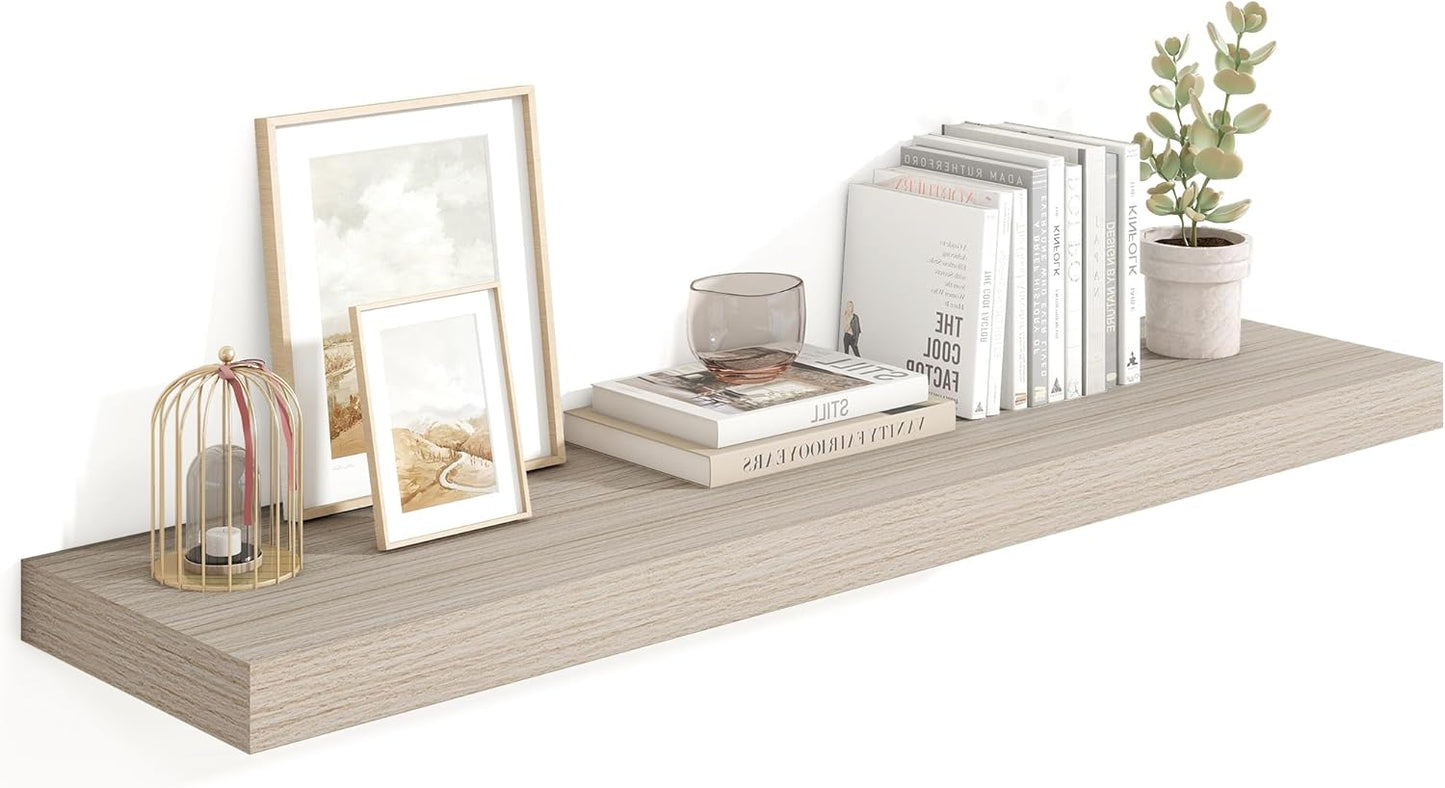 Heimlove 48in Floating Shelves for Wall - Rustic Wood Display