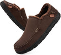 LongBay Men's Moccasin Slippers - Warm Memory Foam House Shoes