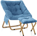 Comfy Saucer Chair for Living Room, Soft Faux Fur Lounge Chair