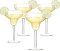 TRUE Margarita Glass Set of 4 - Crystal Stemmed Cocktail Glasses