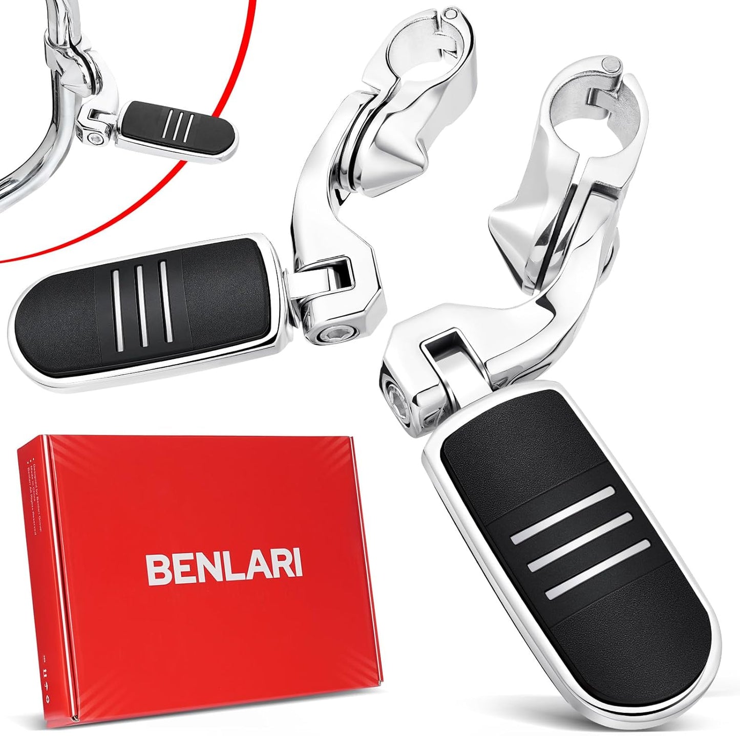 Benlari Highway Pegs for Harley Touring Models - Adjustable Fit
